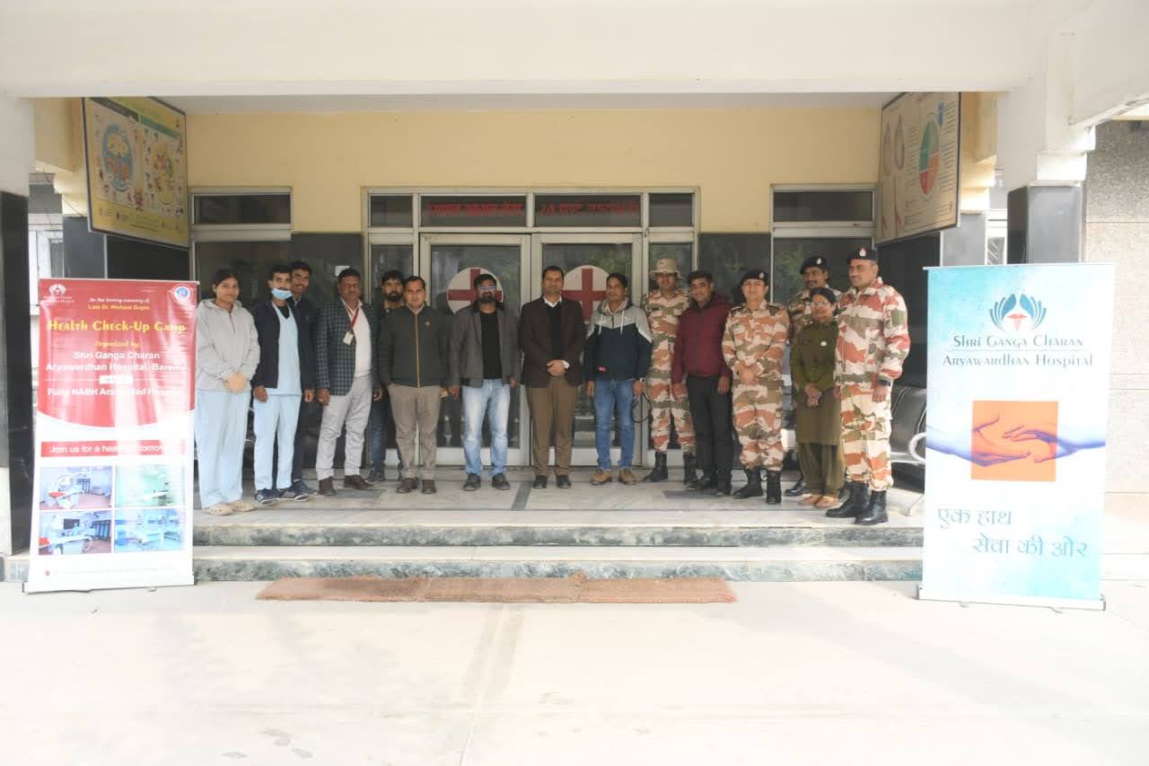 Lakshya Welfare Society and hospital medical team at rural health check-up camp